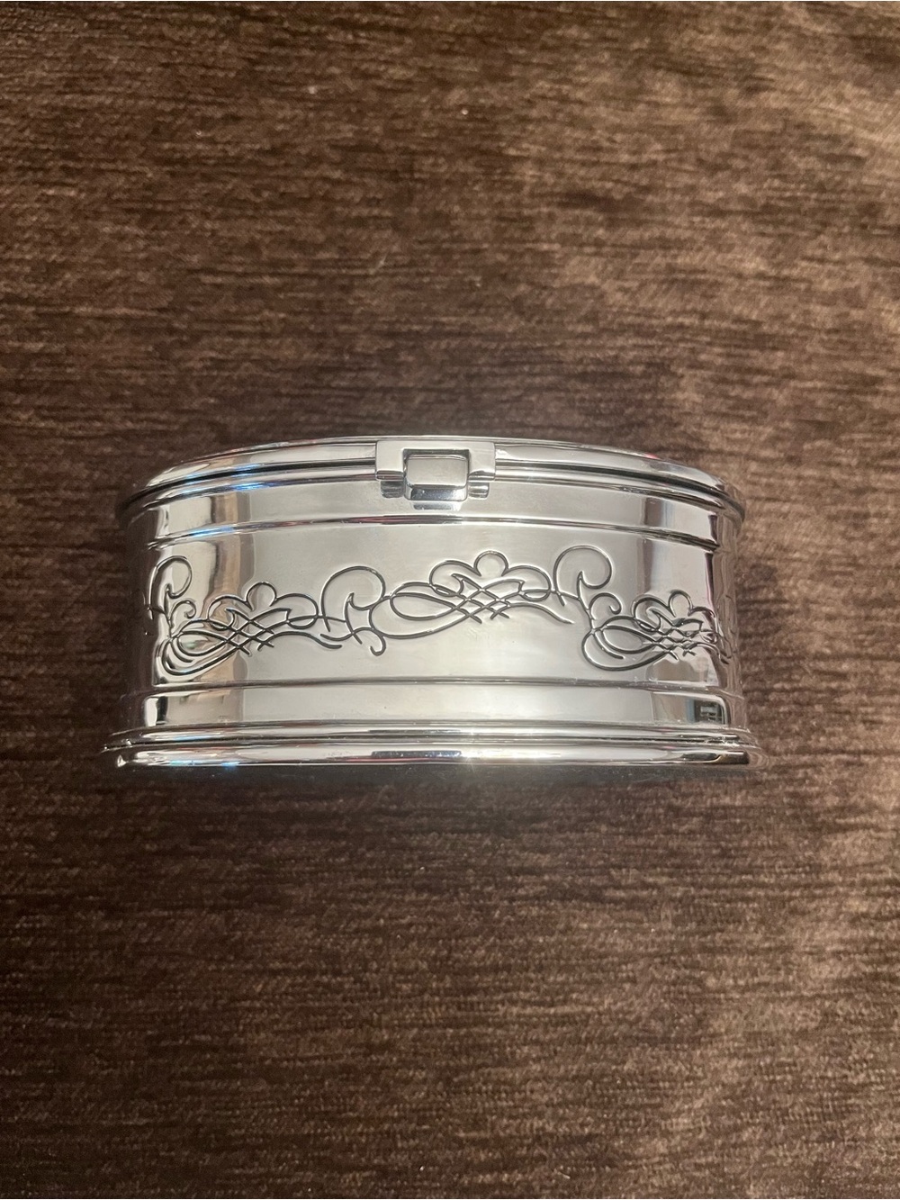 Harley-Davidson Silver Decorative Oval Trinket Box - Picture 4 of 5